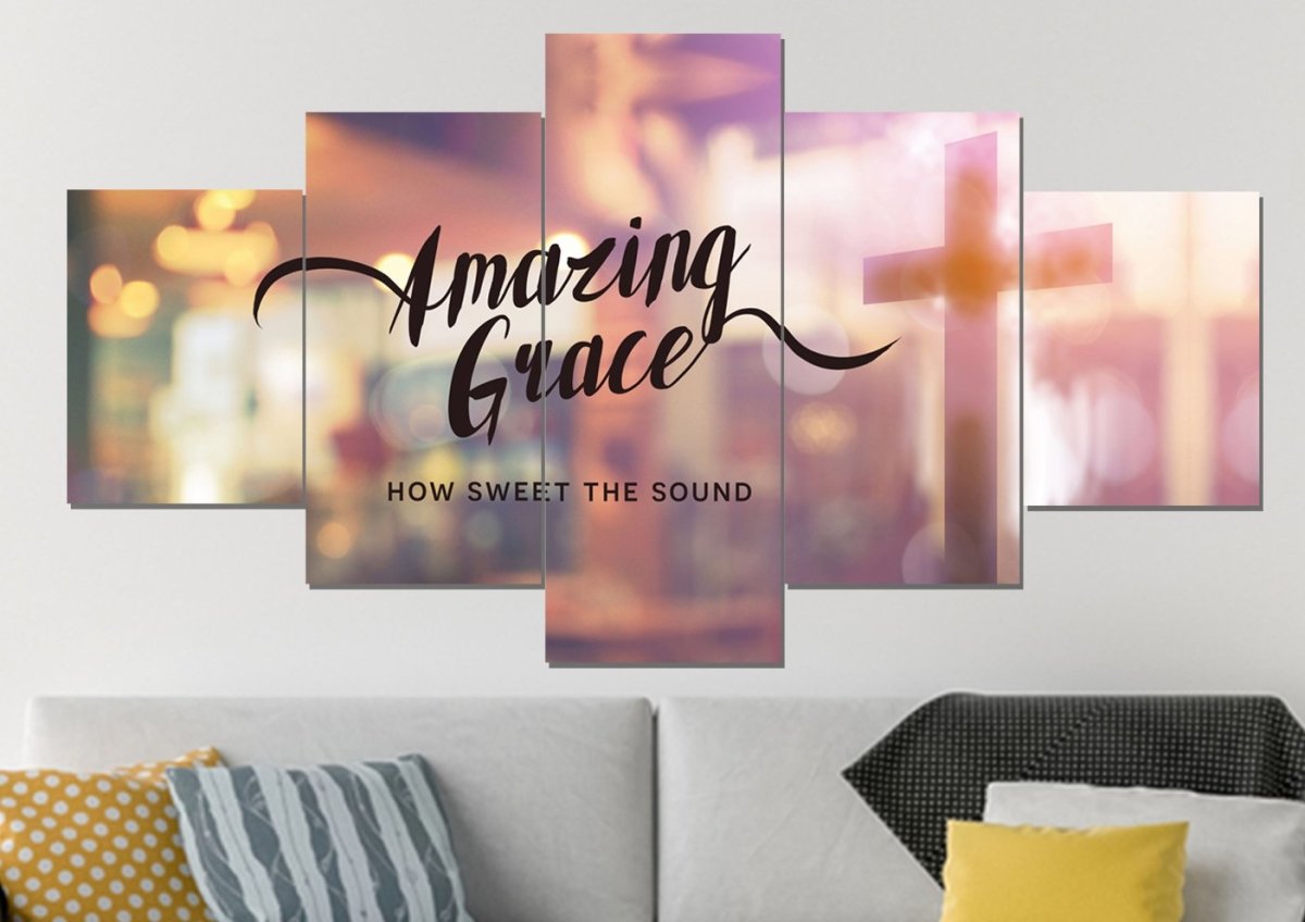 Glassy Amazing Grace Wall Art & Decor - Christian Canvas Wall Art