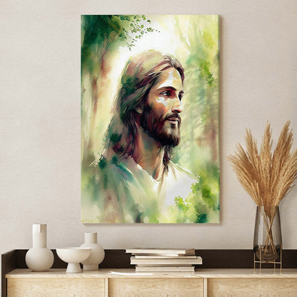 Glimpse of Grace Portrait of Jesus Christ Watercolor - Jesus Canvas Art - Christian Wall Canvas