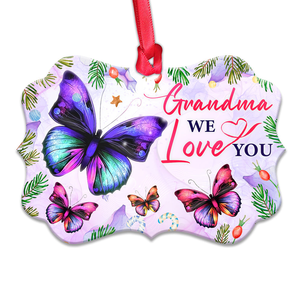 Gmg Butterfly Grandma We Love You Metal Ornament - Christmas Ornament - Christmas Gift