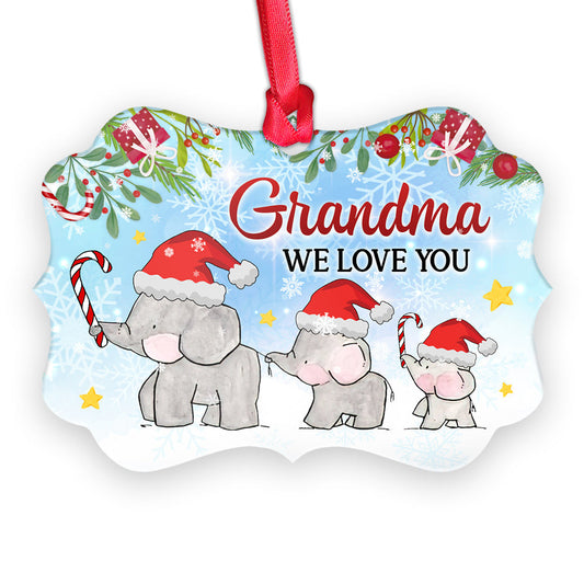 Gmg Elephant Grandma We Love You Metal Ornament - Christmas Ornament - Christmas Gift