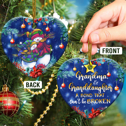 Gmg Grandma And Granddaughter A Bond Broken Heart Ornament - Christmas Ornament - Ciaocustom