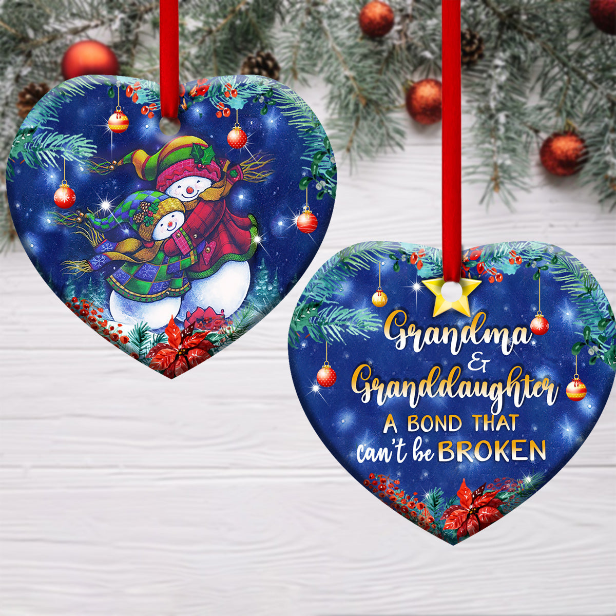 Gmg Grandma And Granddaughter A Bond Broken Heart Ornament - Christmas Ornament - Ciaocustom