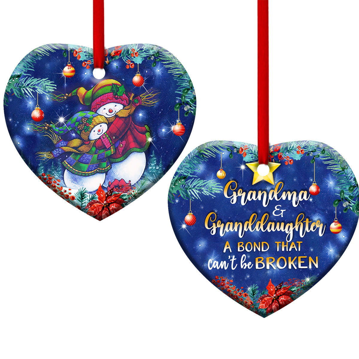 Gmg Grandma And Granddaughter A Bond Broken Heart Ornament - Christmas Ornament - Ciaocustom