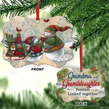 Gmg Grandma And Granddaughter Forever Linked Together Metal Ornament - Christmas Ornament - Christmas Gift