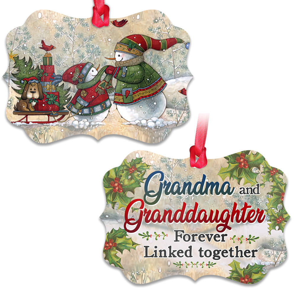 Gmg Grandma And Granddaughter Forever Linked Together Metal Ornament - Christmas Ornament - Christmas Gift