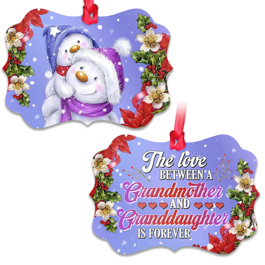 Gmg The Love Between A Grandmother And Granddaughter Is Forever Metal Ornament - Christmas Ornament - Christmas Gift