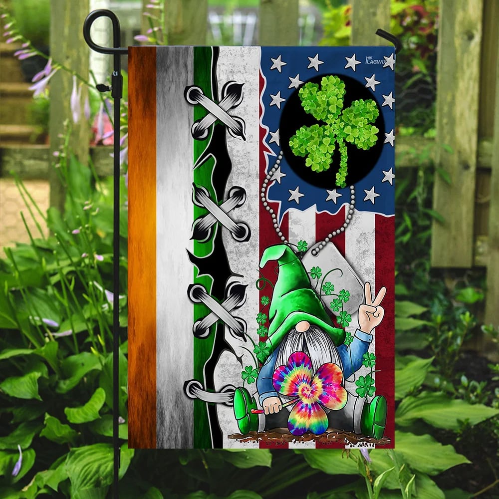 Gnome St Patrick's Day House Flag - St Patrick's Day Garden Flag - St. Patrick's Day Decorations