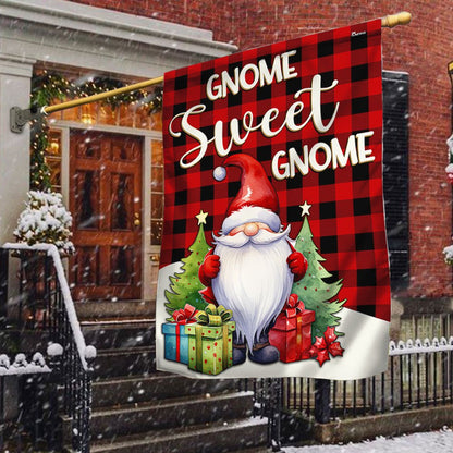 Gnome Sweet Gnome Christmas Flag - Religious Christmas House Flags - Religious Christmas House Flags - Christmas Flags