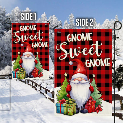 Gnome Sweet Gnome Christmas Flag - Religious Christmas House Flags - Religious Christmas House Flags - Christmas Flags