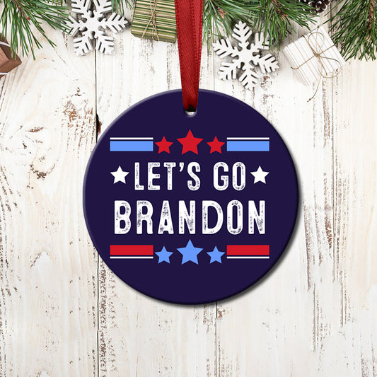 Go For Brandon Ceramic Circle Ornament - Decorative Ornament - Christmas Ornament