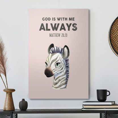 Horse - God Is With Me Always - Christian Canvas Prints - Faith Canvas - Bible Verse Canvas - Ciaocustom