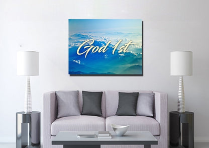 God 1st Christian Quotes Wall Art Canvas - Christian Canvas Wall Art