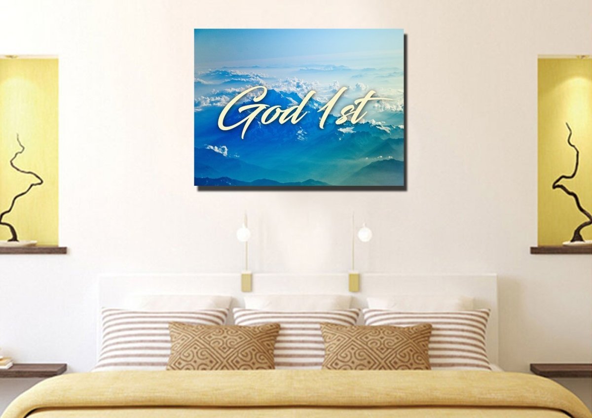 God 1st Christian Quotes Wall Art Canvas - Christian Canvas Wall Art
