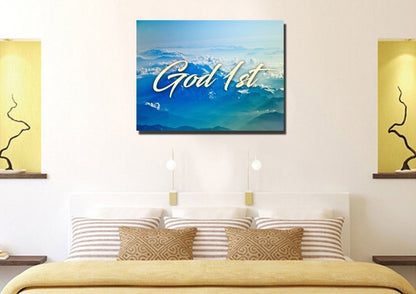 God 1st Christian Quotes Wall Art Canvas - Christian Canvas Wall Art