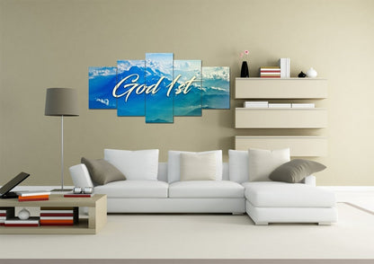 God 1st Christian Quotes Wall Art Canvas - Christian Canvas Wall Art