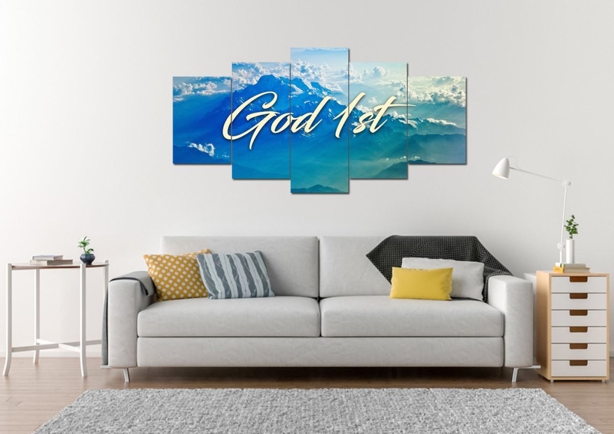 God 1st Christian Quotes Wall Art Canvas - Christian Canvas Wall Art