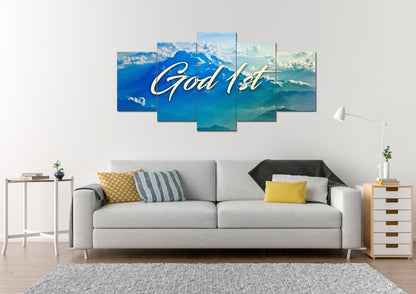 God 1st Christian Quotes Wall Art Canvas - Christian Canvas Wall Art