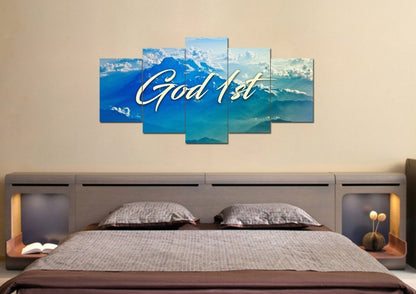 God 1st Christian Quotes Wall Art Canvas - Christian Canvas Wall Art
