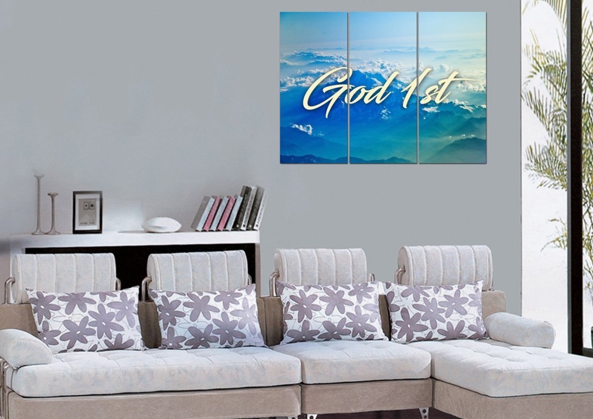 God 1st Christian Quotes Wall Art Canvas - Christian Canvas Wall Art