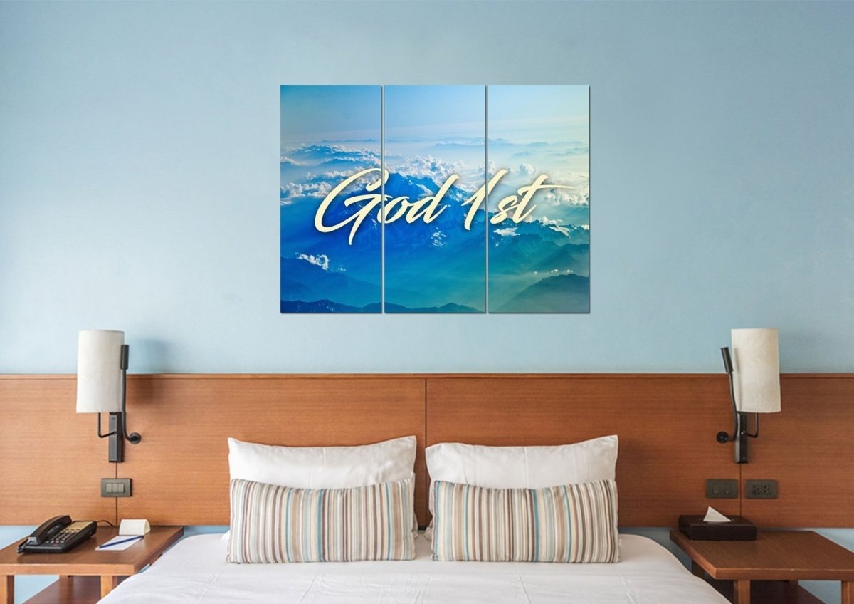God 1st Christian Quotes Wall Art Canvas - Christian Canvas Wall Art