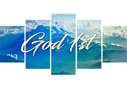 God 1st Christian Quotes Wall Art Canvas - Christian Canvas Wall Art