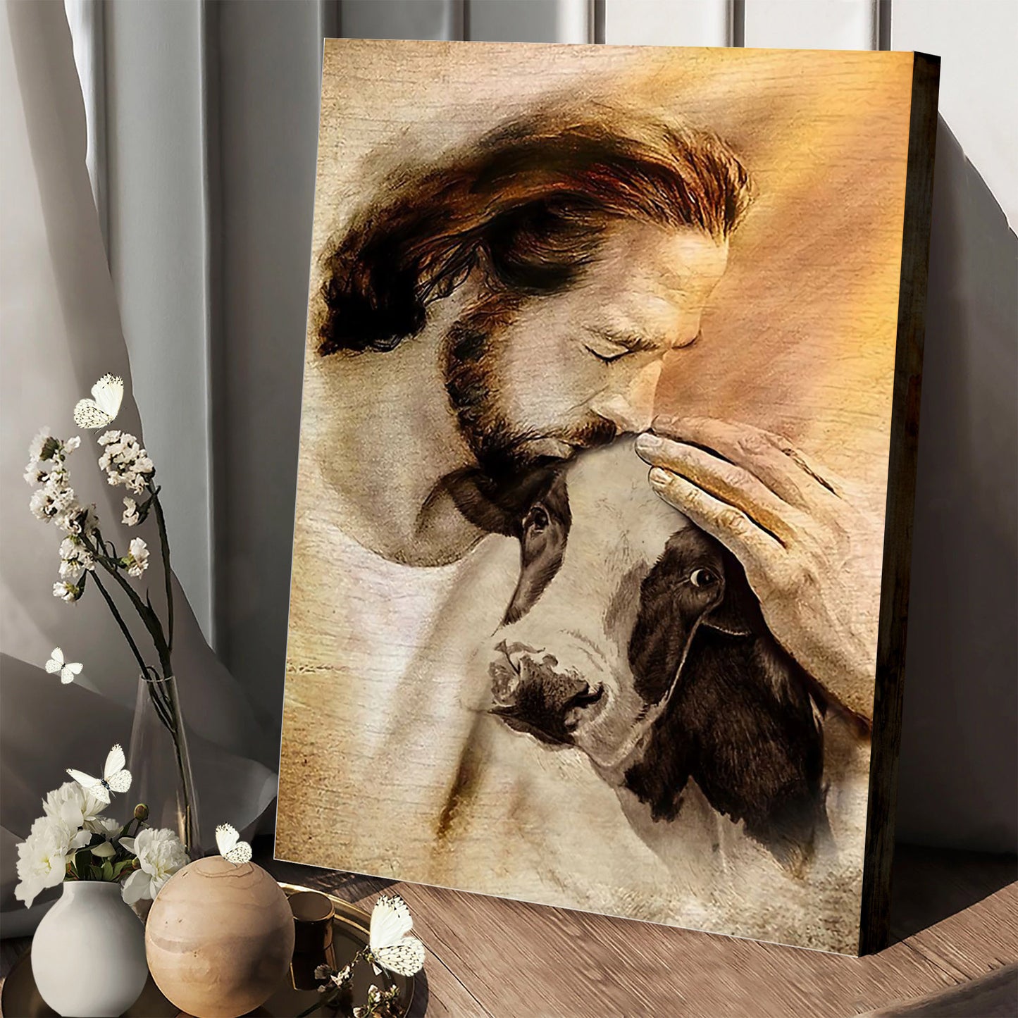 God And Love Wall Art Canvas - Christian Canvas Wall Art - Gift For Farmer