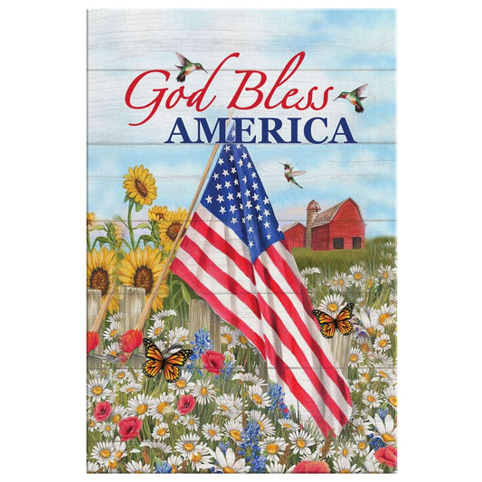 God Bless America Canvas Wall Art - Christian Canvas Prints - Bible Verse Canvas