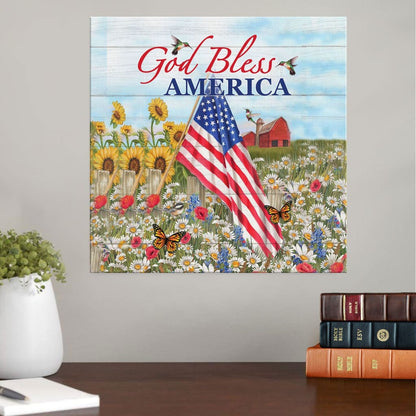 God Bless America Canvas Wall Art - Christian Wall Art - Religious Wall Decor