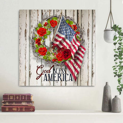 God Bless America Canvas Wall Art - Religious Posters - Wall Decorator