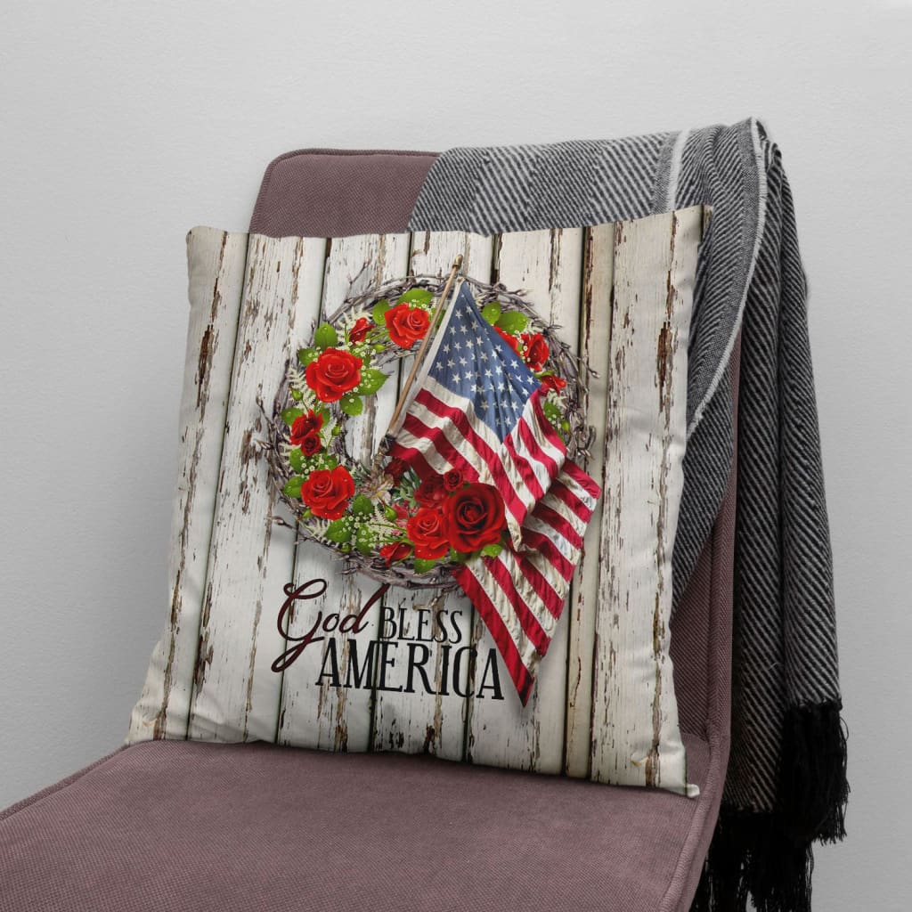 God Bless America Christian Pillow 2