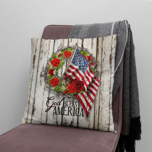 God Bless America Christian Pillow 2