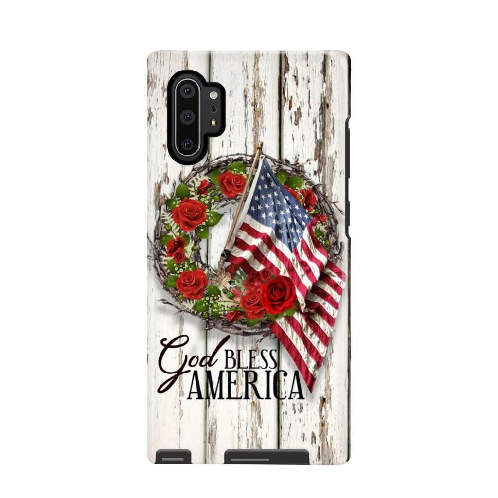 God Bless America Crown Of Thorns American Flag Phone Case - Scripture Phone Cases - Iphone Cases Christian