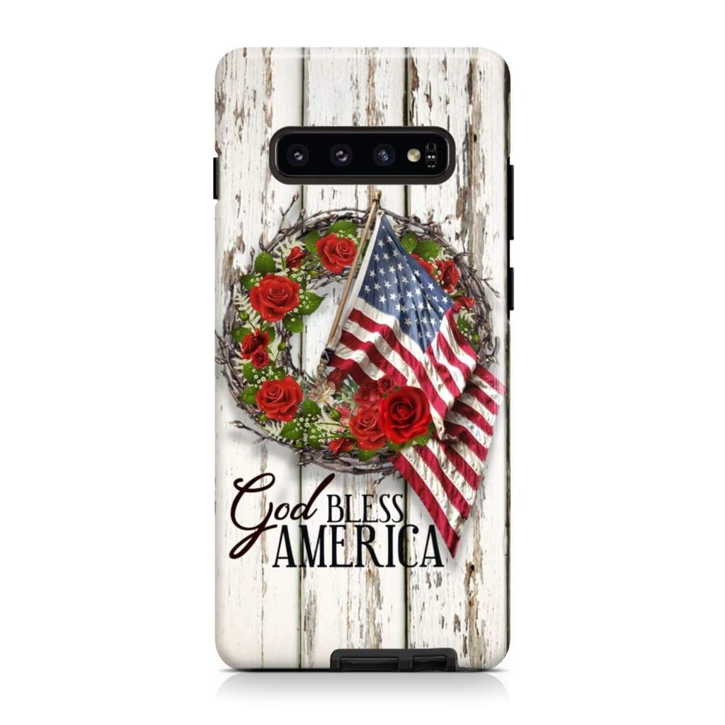 God Bless America Crown Of Thorns American Flag Phone Case - Scripture Phone Cases - Iphone Cases Christian