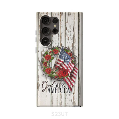 God Bless America Crown Of Thorns American Flag Phone Case - Scripture Phone Cases - Iphone Cases Christian
