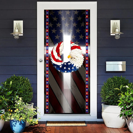 God Bless America Door Cover - Religious Door Decorations - Christian Home Decor