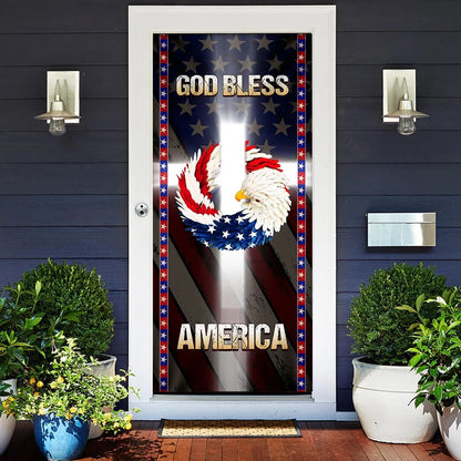 God Bless America Door Cover - Religious Door Decorations
