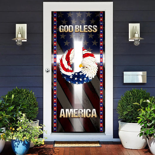 God Bless America Door Cover - Religious Door Decorations