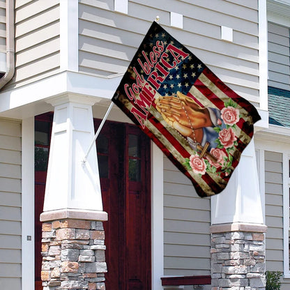 God Bless America Jesus Christian Prayer Flag - Outdoor Christian House Flag - Christian Garden Flags