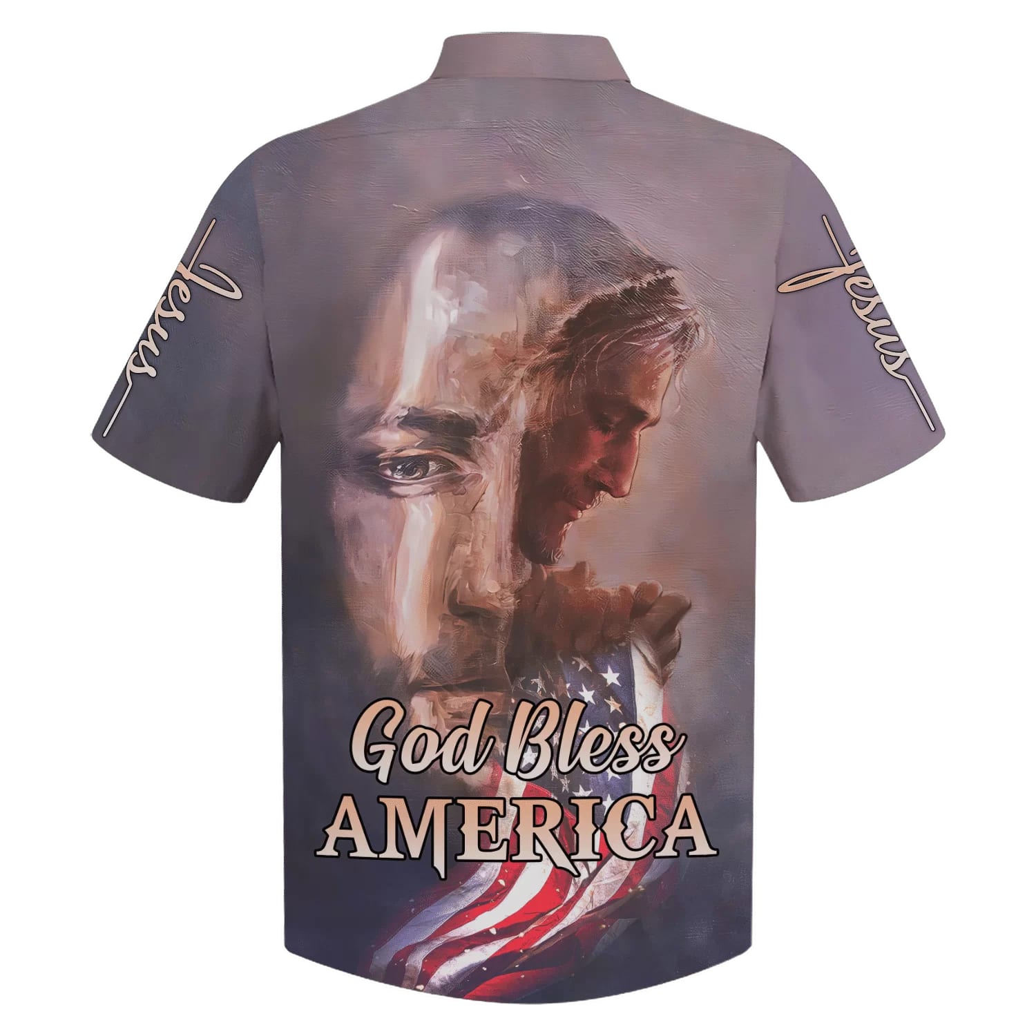 God Bless America Jesus Face Hawaiian Shirts - Christian Hawaiian Shirt - Jesus Hawaiian Shirts