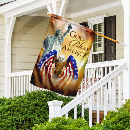 God Bless America Jesus US Flag - Outdoor Christian House Flag - Christian Garden Flags