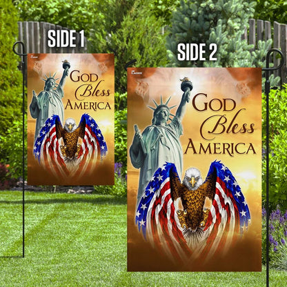 God Bless America Jesus US Flag - Outdoor Christian House Flag - Christian Garden Flags