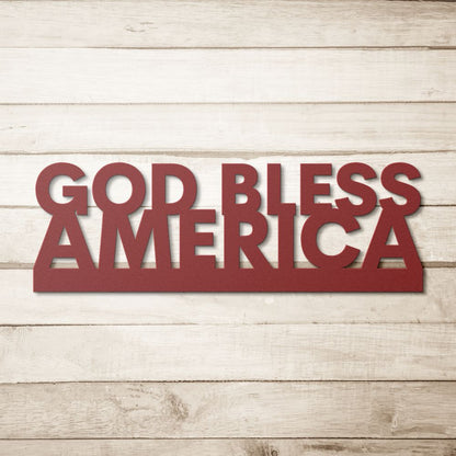 God Bless America Metal Sign 4 - Christian Metal Wall Art - Religious Metal Wall Decor
