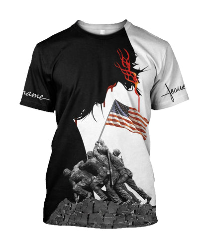 God Bless America One Flag One Land One Heart Customized Shirt - Christian 3d Shirts For Men Women