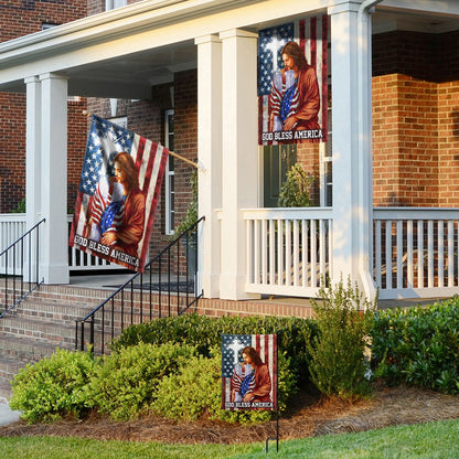 God Bless America Twin Tower 911 Patriot Day Flag