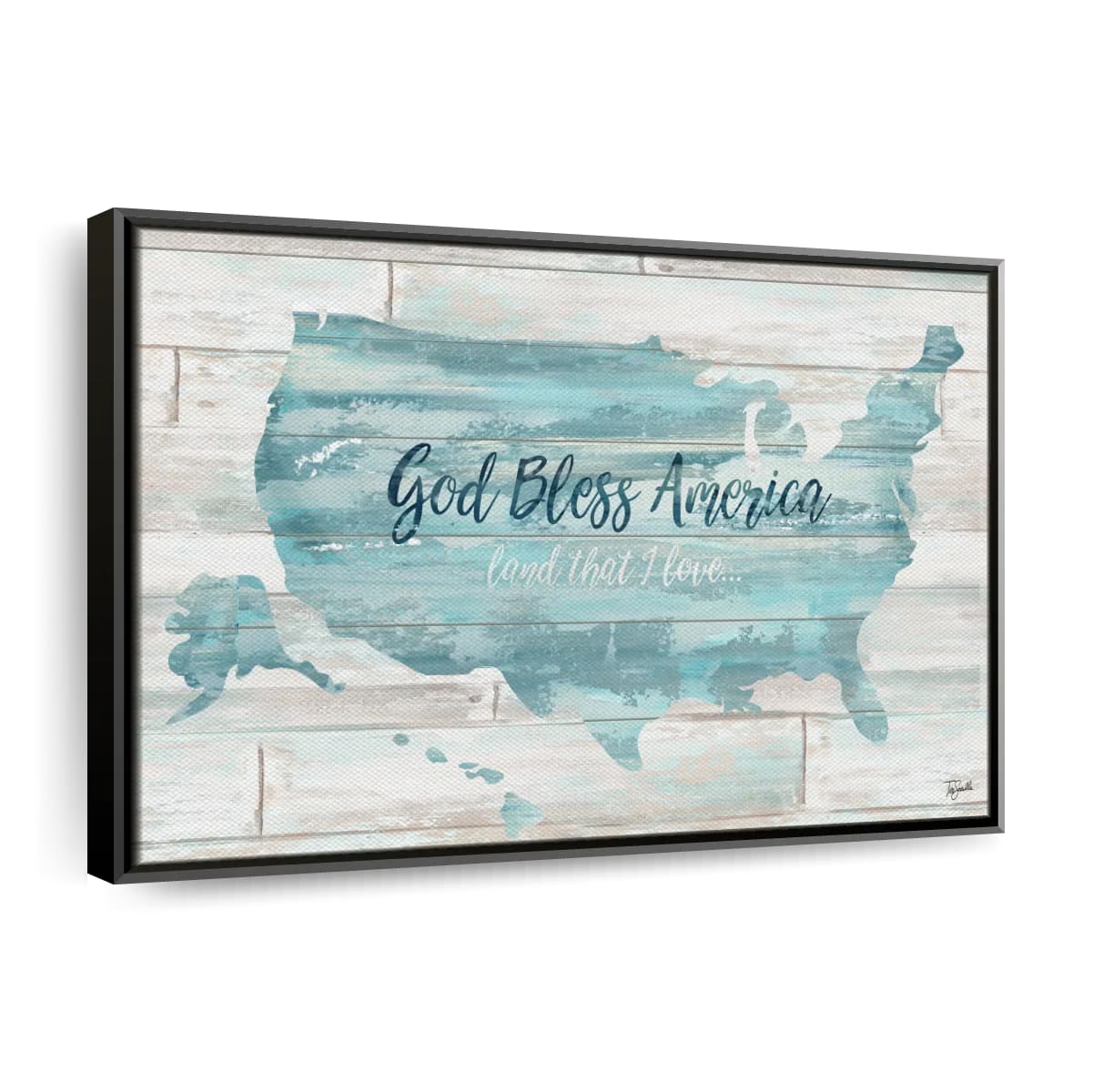 God Bless America USA Map Canvas Wall Art - Christian Canvas Wall Art - Religious Wall Art Canvas