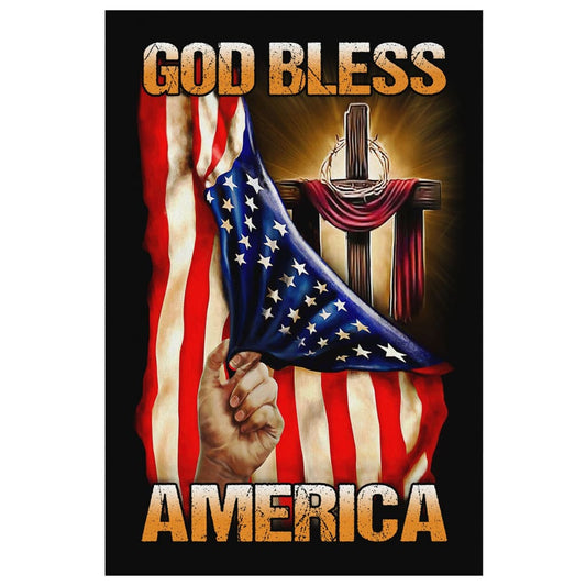 God Bless America Wall Art Canvas Wall Art - Christian Canvas Prints - Bible Verse Canvas