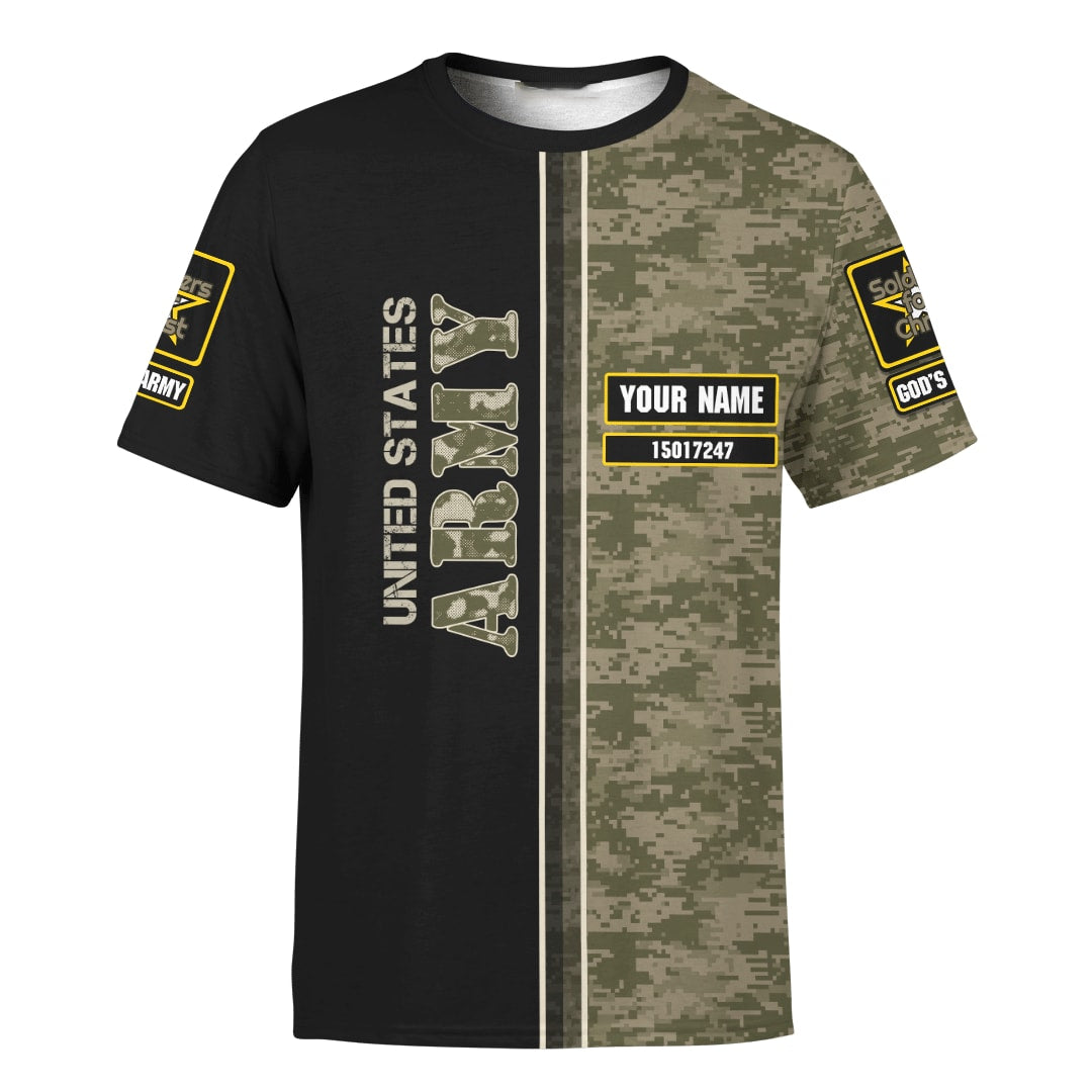 God Bless American Veterans Jesus Customized Shirt - Christian 3d Shirts For Men Women - Custom Name T-Shirt