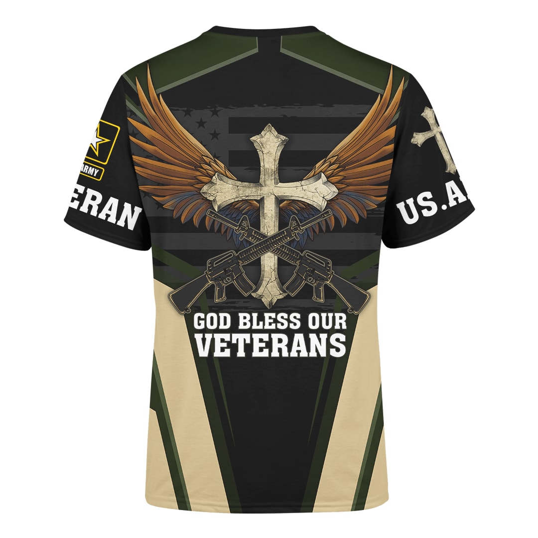 God Bless Our Veteran Eagles Veterans Customized Shirt - Christian 3d Shirts For Men Women