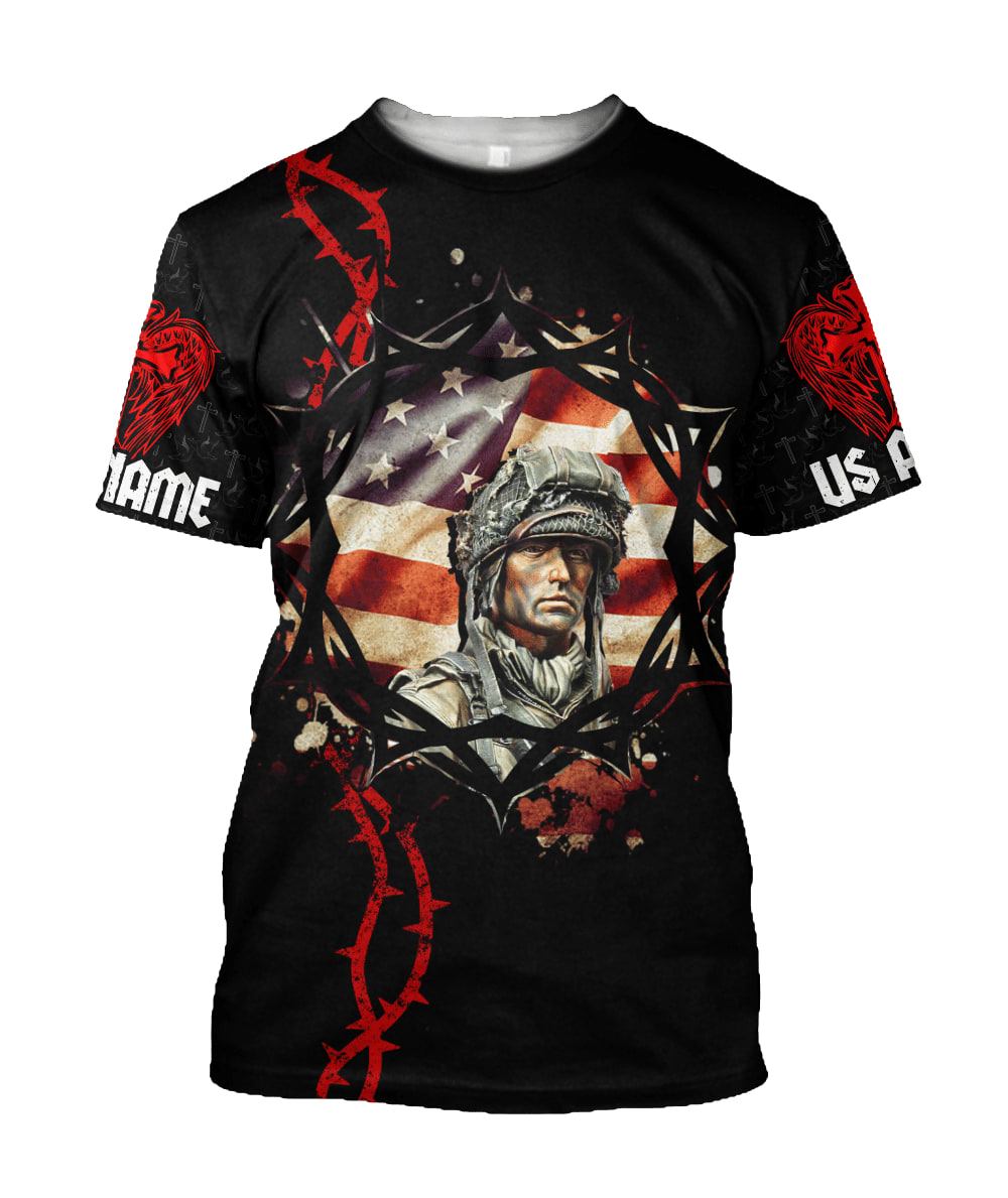 God Bless US Army Independence Day Customized Shirt - Christian 3d Shirts For Men Women - Custom Name T-Shirt