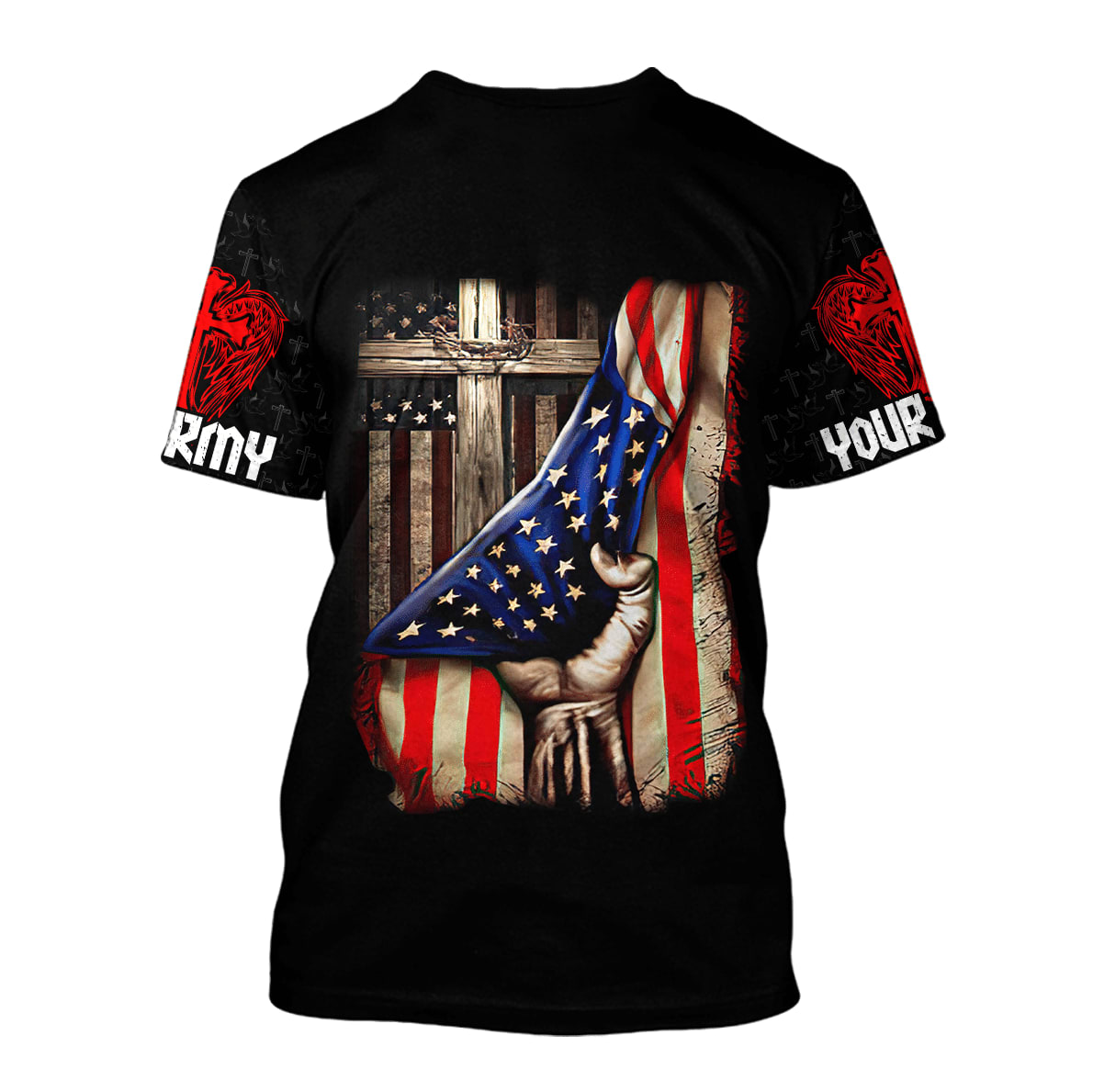 God Bless US Army Independence Day Customized Shirt - Christian 3d Shirts For Men Women - Custom Name T-Shirt